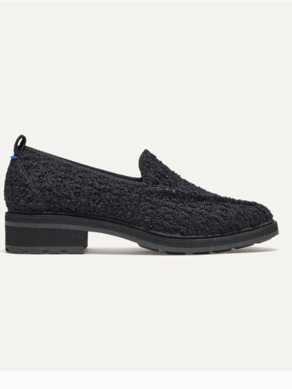 NWOB Rothy's The Lug Loafer - Black Bouclé Size 8